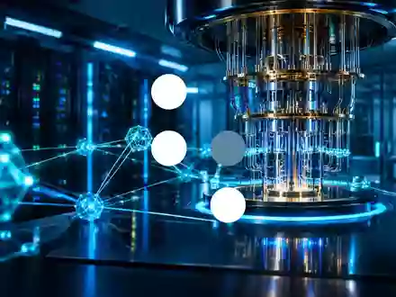 Abstrakte Darstellung eines Quantencomputers mit leuchtenden Schaltkreisen in einem hochmodernen Labor. - Foto: über boerse-global.de