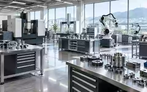 Ein modernes Forschungs- und Entwicklungslabor mit Präzisionsmaschinen und metallischen Bauteilen in einer Industriehalle. - Foto: über boerse-global.de
