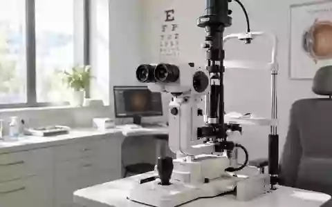 Ein medizinisches Untersuchungsgerät zur Augenheilkunde in einem hellen, sterilen Behandlungsraum. - Foto: über boerse-global.de