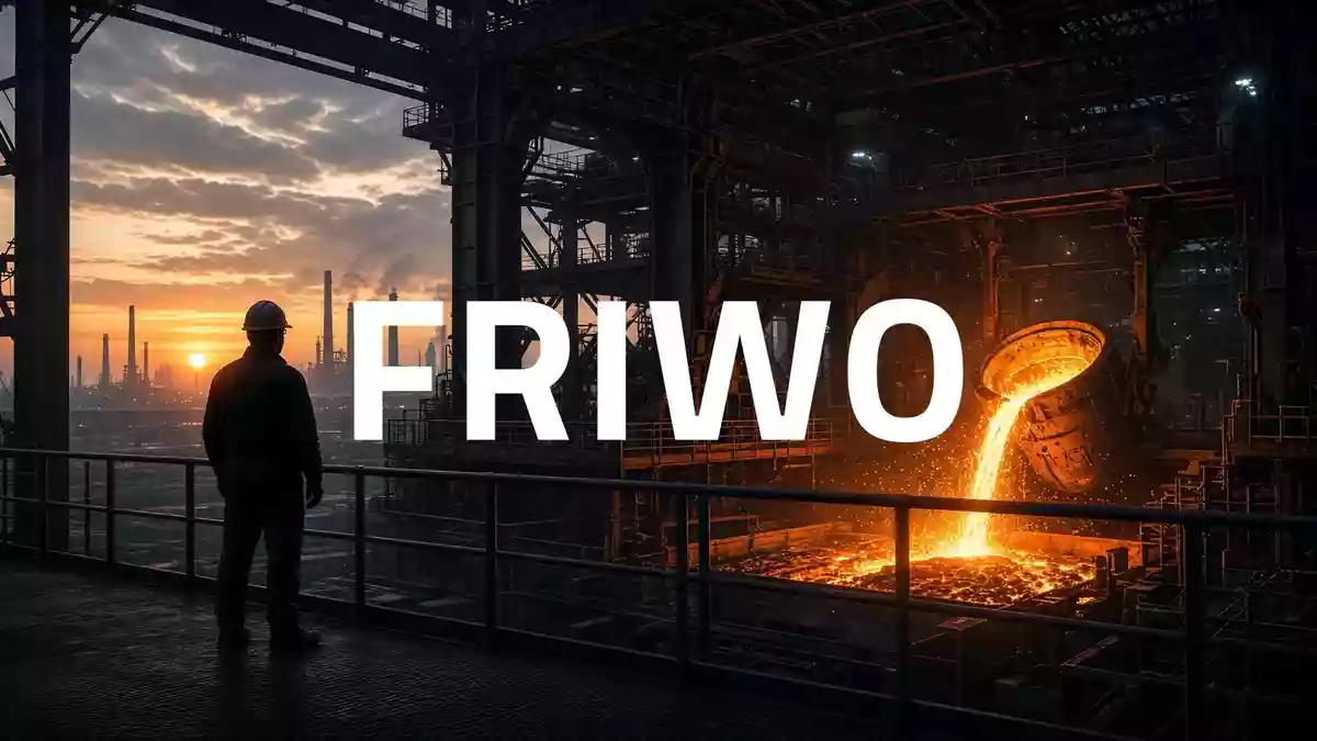 Abstrakte Darstellung einer modernen Industriehalle mit gedimmtem Licht, die eine vorsichtige Marktstimmung symbolisiert. Illustration mit AI erstellt.