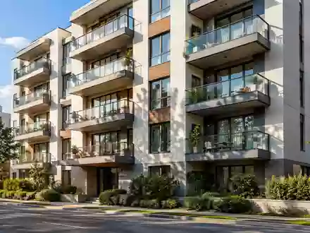 Moderne Wohnhausfassade mit Balkonen an einem sonnigen Tag. - Foto: über boerse-global.de