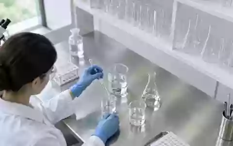 Laboratorium mit sterilen Glasgefäßen und Edelstahloberflächen in einer klinischen Forschungsumgebung. - Foto: über boerse-global.de