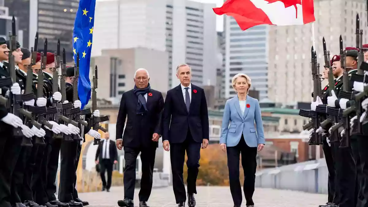 Kanada und die EU rücken enger zusammen - auch wegen Trump. - Bild: Christopher Katsarov/The Canadian Press/AP/dpa