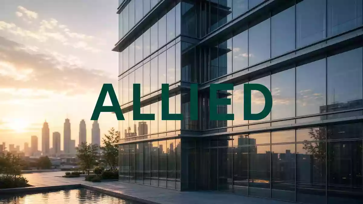 Moderne Glasfassade eines Bürogebäudes bei klarem Himmel als Symbol für Immobilieninvestitionen. Illustration mit AI erstellt.