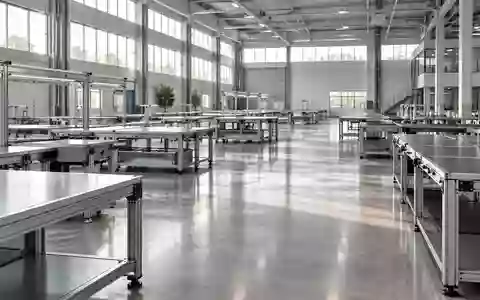 Moderne, leere Industriehalle mit modularen Fertigungsplattformen und natürlichem Lichteinfall. - Foto: über boerse-global.de