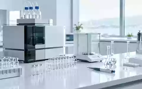 Ein klinisches Labor mit präzisen Messinstrumenten und Glasgefäßen auf einem sauberen Labortisch. - Foto: über boerse-global.de