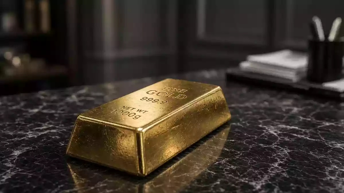 Hormuz Strike Turns a Safe-Haven Play Into a Rate Worry for Gold Illustration mit AI erstellt.