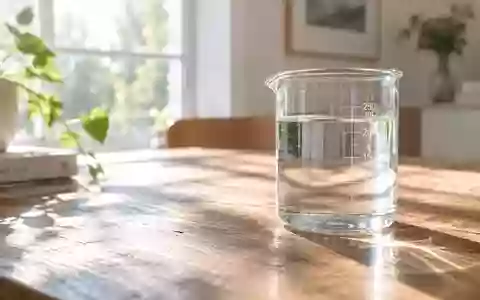 Sonnenlicht fällt durch ein Fenster auf einen hölzernen Tisch mit einem Glas Wasser, symbolisch für Gesundheit und Prävention. - Foto: über boerse-global.de