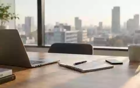 Ein minimalistischer, moderner Arbeitsplatz bei natürlichem Morgenlicht mit Fokus auf saubere Linien und Ordnung. - Foto: über boerse-global.de