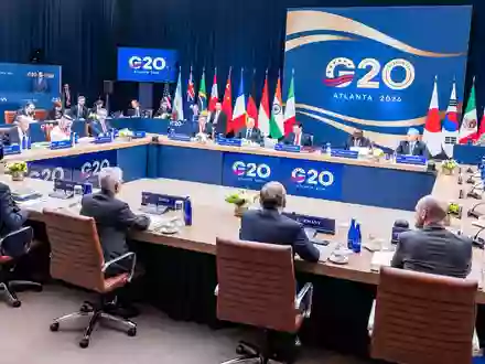 Die Außenminister der G20-Runde der großen Industrie- und Schwellenländer beraten in Atlanta unter anderem über die Folgen der Kriege in der Ukraine und im Iran. - Foto: Michael Kappeler/dpa