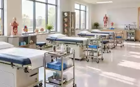 Ein heller, steriler Schulungsraum in einem medizinischen Ausbildungszentrum mit klinischen Untersuchungstischen. - Foto: ĂĽber boerse-global.de