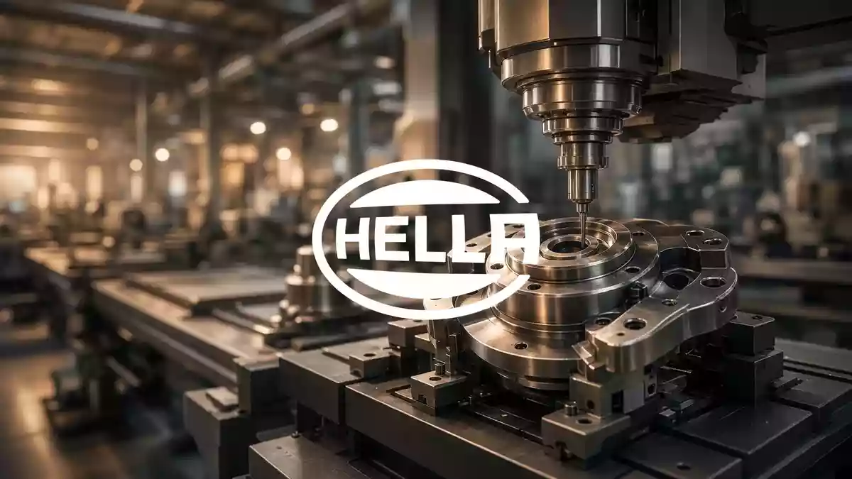 Abstrakte Darstellung einer modernen Produktionshalle mit Fokus auf industrielle Herausforderungen und wirtschaftlichen Druck. Illustration mit AI erstellt.