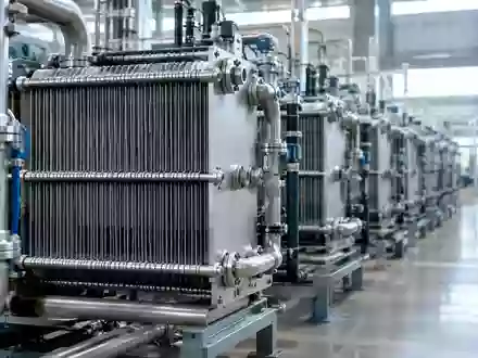 Moderne Elektrolyseure in einer Industriehalle zur Wasserstoffproduktion. - Foto: über boerse-global.de