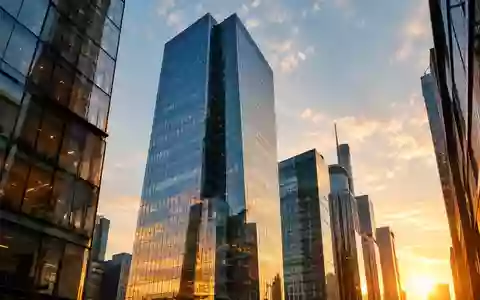 Moderne Bürogebäude im Frankfurter Finanzviertel bei Sonnenuntergang. - Foto: über boerse-global.de