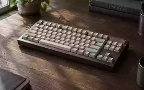 Eine mechanische Tastatur mit leeren Tasten auf einer dunklen Holzoberfläche in natürlichem Licht. - Foto: über boerse-global.de