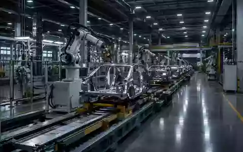 Eine moderne, hochtechnisierte industrielle Fertigungsanlage mit automatisierten Montagelinien in einer großen Fabrikhalle. - Foto: über boerse-global.de