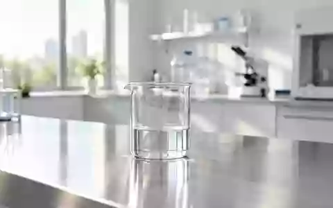 Ein minimalistisches, helles Labor mit einem Glasbecher auf einem Edelstahltisch in einer sterilen Umgebung. - Foto: über boerse-global.de