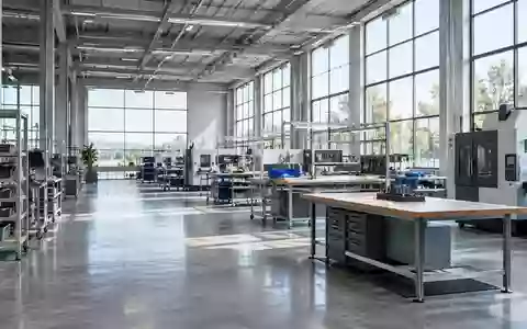 Helle, minimalistische Industriehalle mit Betonboden und großen Fenstern als Symbol für betriebliche Mitbestimmung. - Foto: über boerse-global.de