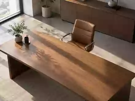 Ein minimalistischer, aufgeräumter Arbeitsplatz mit natürlichem Lichteinfall und klaren architektonischen Linien. - Foto: über boerse-global.de