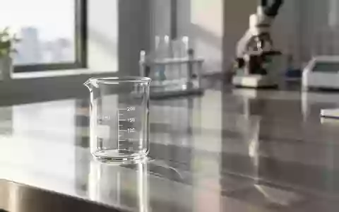 Ein leeres Glasgefäß steht auf einer sauberen Edelstahloberfläche in einem modernen medizinischen Labor. - Foto: über boerse-global.de