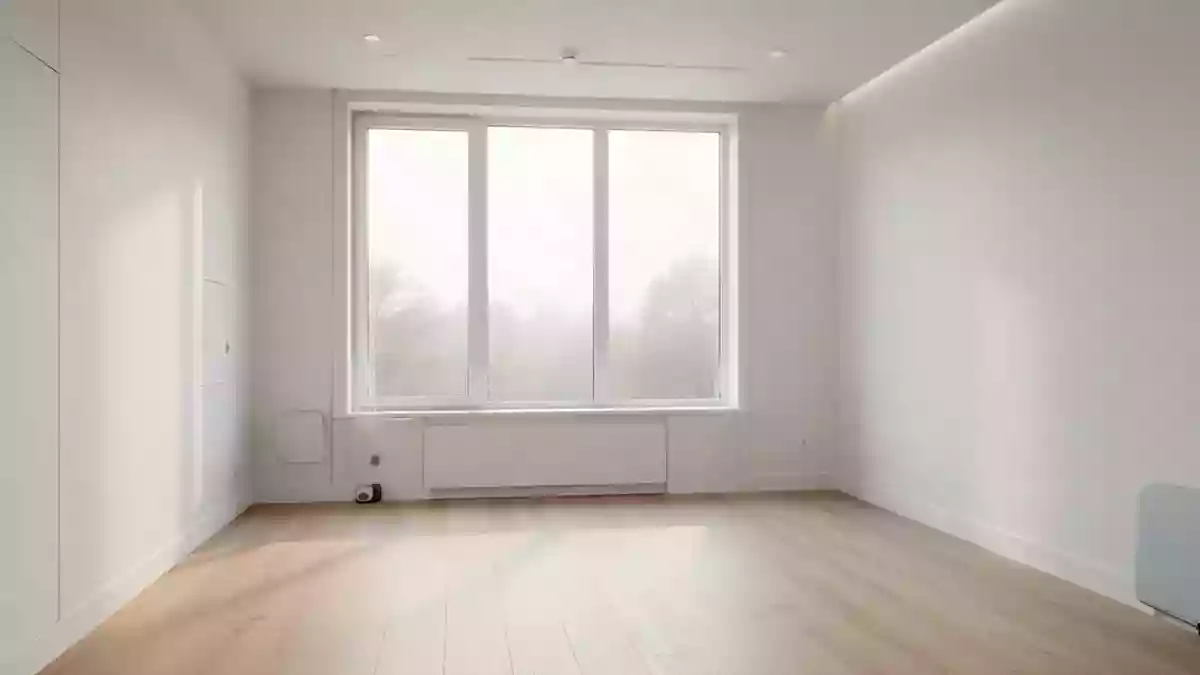 Ein heller, minimalistischer Therapieraum mit sanftem Tageslicht und beruhigender Atmosphäre. Illustration mit AI erstellt.