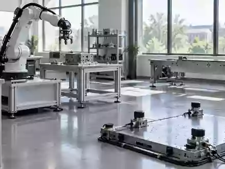 Ein modernes Robotik-Labor an einer Hochschule mit industriellen Testaufbauten und Arbeitsstationen. - Foto: über boerse-global.de