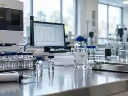 Ein klinisches Labor mit präzisen wissenschaftlichen Instrumenten und Glasgefäßen auf einem Edelstahltisch. - Foto: über boerse-global.de