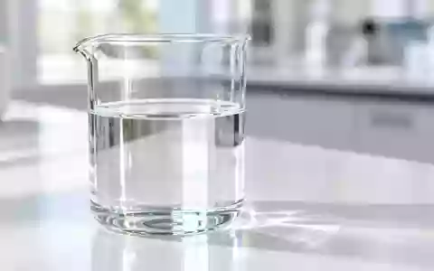 Ein klares Laborbecherglas mit einer transparenten Flüssigkeit auf einem sterilen Labortisch bei natürlichem Tageslicht. - Foto: über boerse-global.de