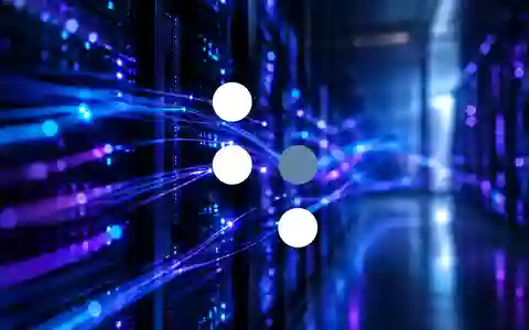 Abstrakte Darstellung eines beleuchteten Serverraums mit Lichtstreifen, die Marktvolatilität im Technologiesektor symbolisieren. - Foto: über boerse-global.de