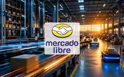 Modernes, automatisiertes Logistikzentrum mit Lichtspuren in einer industriellen Lagerhalle. - Foto: über boerse-global.de