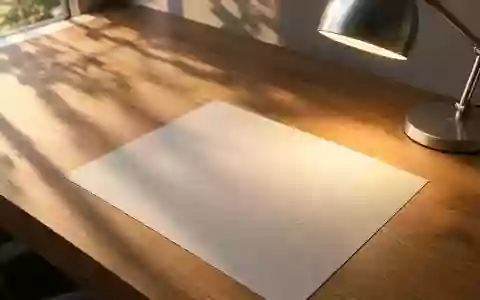 Ein minimalistischer, aufgeräumter Arbeitsplatz mit weichem Lichteinfall und Schattenwurf auf einer Holzoberfläche. - Foto: über boerse-global.de