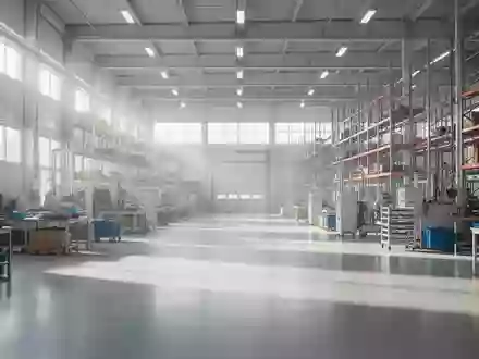 Helle und aufgeräumte Industriehalle mit modernen Arbeitsplätzen und natürlichem Lichteinfall. - Foto: über boerse-global.de