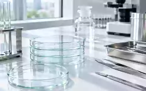 Ein steriles, modernes Labor mit Glas-Petrischalen und medizinischen Instrumenten auf einer hellen Oberfläche. - Foto: über boerse-global.de