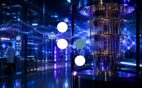 Abstrakte Darstellung eines Quantencomputers mit leuchtenden Lichtknoten in einer technologischen Umgebung. - Foto: über boerse-global.de