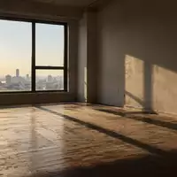 Ein leerer, sonnendurchfluteter Wohnraum mit kahlen Wänden und Holzboden in einer minimalistischen Wohnung. - Foto: über boerse-global.de