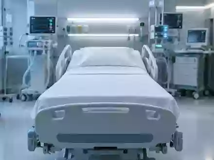 Ein steriler, modern ausgestatteter Behandlungsraum in einer kardiologischen Klinik mit einem leeren Krankenhausbett. - Foto: über boerse-global.de