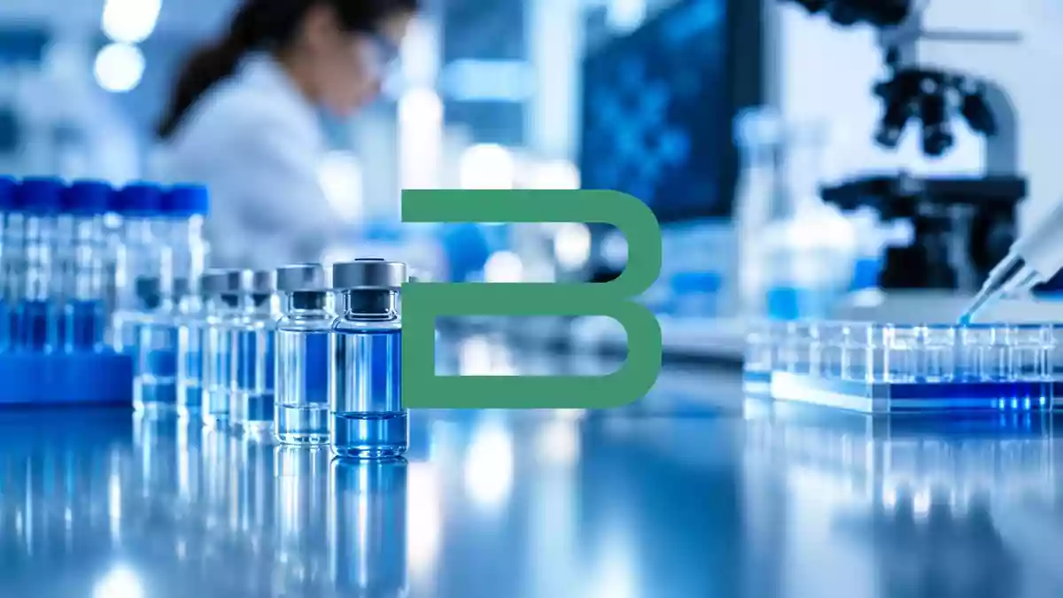 Abstrakte Darstellung eines medizinischen Forschungslabors mit Fokus auf pharmazeutische Innovation und klinische Präzision. Illustration mit AI erstellt.