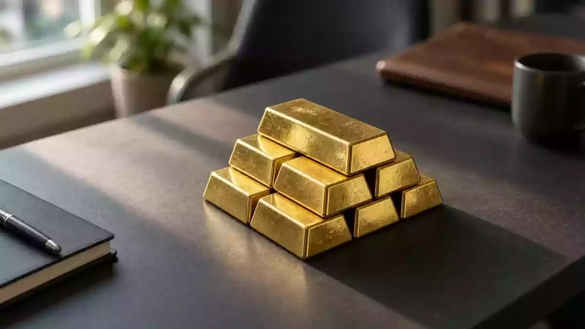 Gold's 3.6% Slide: Liquidity Squeeze and Rate Fears Strike Together Illustration mit AI erstellt.