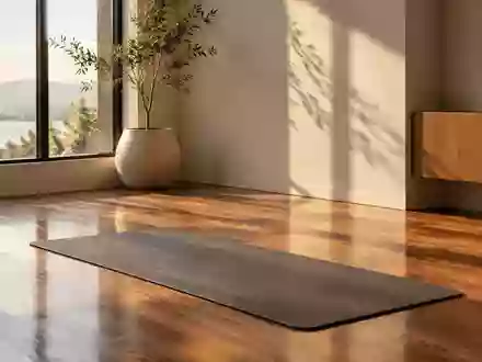 Eine leere, helle Trainingsmatte auf einem Holzboden in einem minimalistisch eingerichteten Raum bei Tageslicht. - Foto: über boerse-global.de