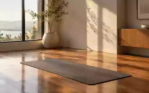 Eine leere, helle Trainingsmatte auf einem Holzboden in einem minimalistisch eingerichteten Raum bei Tageslicht. - Foto: über boerse-global.de