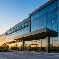 Moderne, leere Glasfassade eines Bürogebäudes bei Sonnenuntergang. - Foto: über boerse-global.de