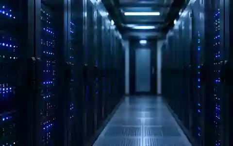 Dunkler Serverraum mit Reihen von Serverracks und blauen Statusleuchten. - Foto: über boerse-global.de
