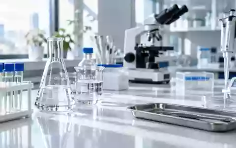 Moderne wissenschaftliche Laborausstattung mit Laborgeräten auf einem sauberen, weißen Labortisch. - Foto: über boerse-global.de