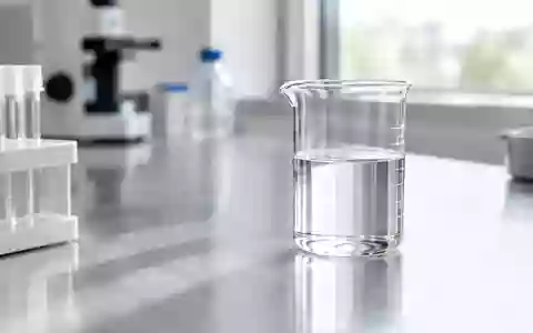 Ein steriles Glasgefäß mit einer klaren Flüssigkeit auf einem klinischen Labortisch in natürlichem Tageslicht. - Foto: über boerse-global.de