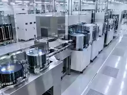 Ein steriler Reinraum in einer Halbleiterfertigung mit hochmodernen Maschinen zur Silizium-Wafer-Verarbeitung. - Foto: über boerse-global.de