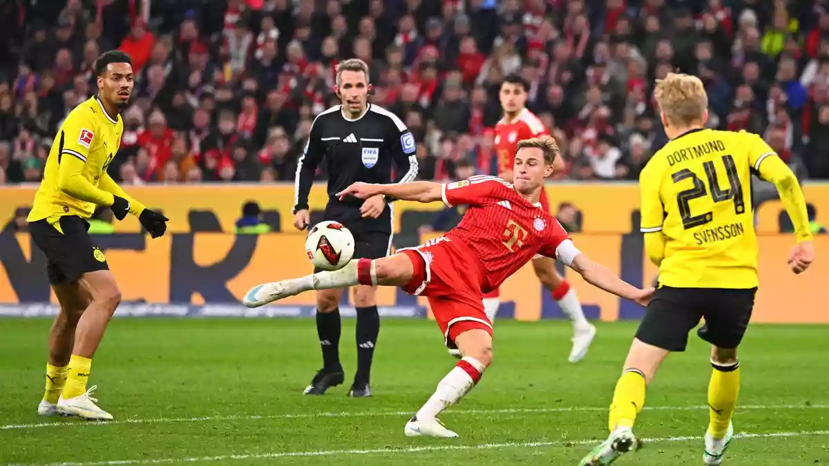 Zurück auf dem Platz und in Aktion: Joshua Kimmich. - Bild: Tom Weller/dpa