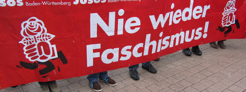 Der Erhalt eines toleranten und friedlichen Miteinanders ist das Ziel dieser demonstrieren-den Jungsozialisten  - Foto: Flickr.com © DIE LINKE. Landesverband (CC BY-ND 2.0)