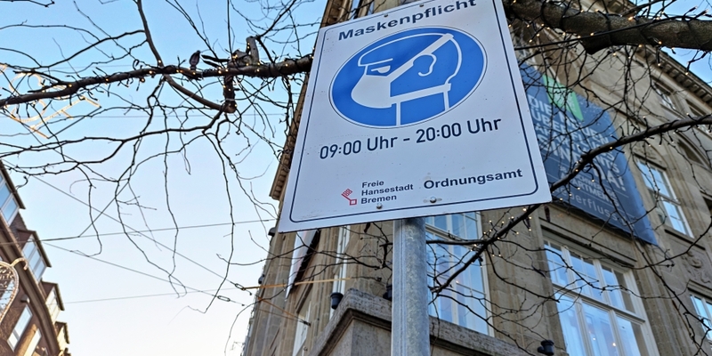 Hinweisschild auf Maskenpflicht - Foto: ?ber dts Nachrichtenagentur