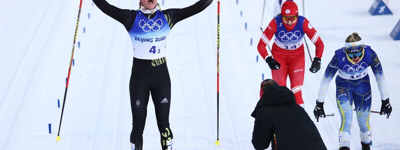 Skilangläuferin Victoria Carl ist in Toblach Zweite geworden. - Foto: Daniel Karmann/dpa