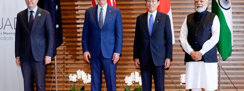 Anthony Albanese (l-r), Premierminister von Australien, Joe Biden, Präsident der USA, Fumio Kishida, Ministerpräsident von Japan, und Narendra Modi, Premierminister von Indien. - Foto: Sadayuki Goto/Kyodo News/AP/dpa